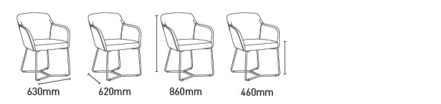 BOXX ARMCHAIR TUBULAR Y-SHAPE FRAME
