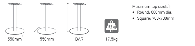 RONDO RBB004 LARGE BAR BASE