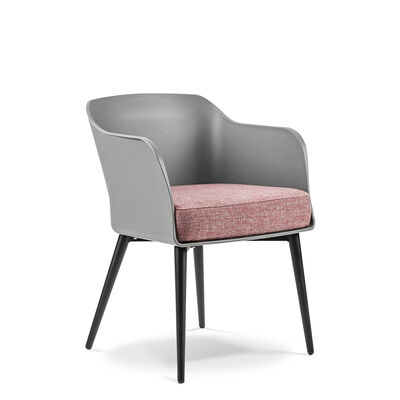 LOBBY ARMCHAIR TAPERED TUBE LEGS POLYPROP SHELL