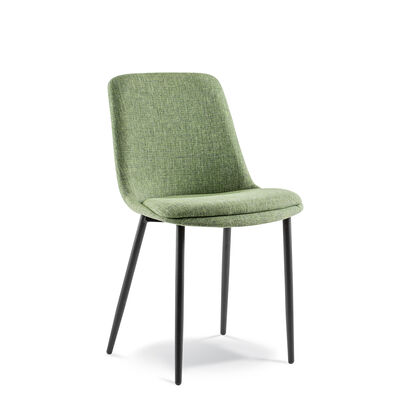 OBI CHAIR FULLY UPHOLSTERED TAPERED TUBULAR LEGS