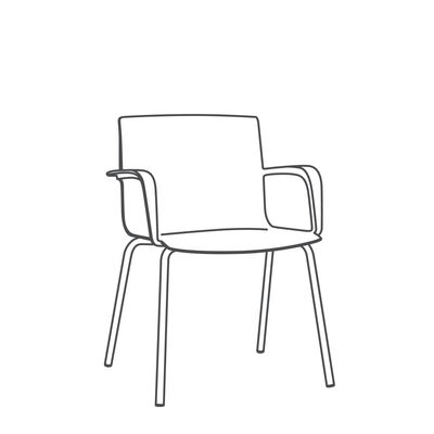 KODA ARMCHAIR 4 LEG BLACK*